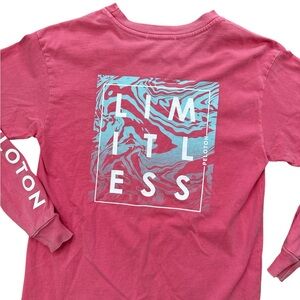 Peloton Women’s Long Sleeve Shirt XS Limitless‎ Pink Shirt Cycle Run Workout